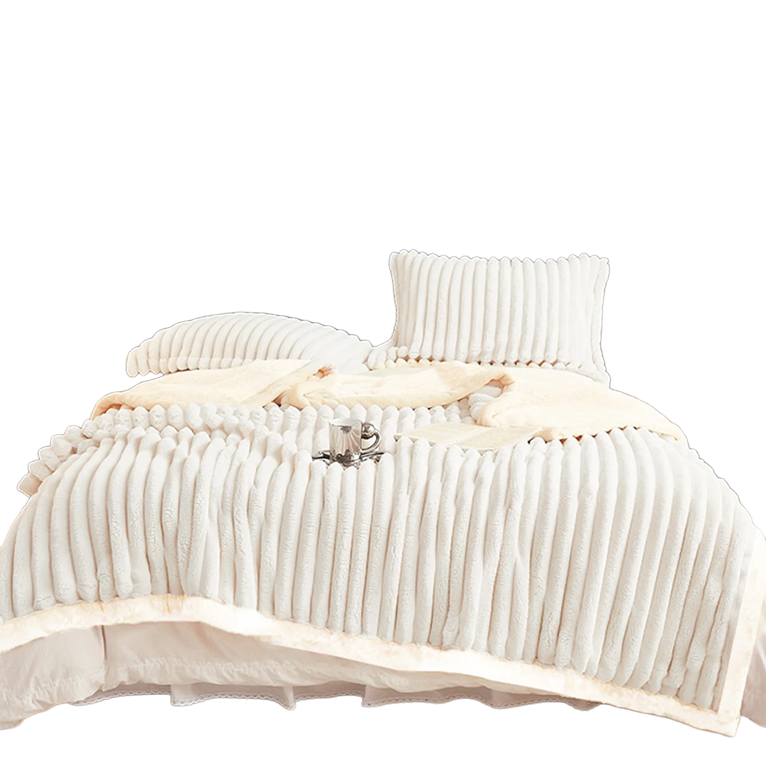 Weighted fleece blanket on clean white background