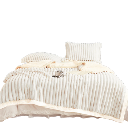 Weighted fleece blanket on clean white background