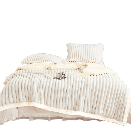 Weighted fleece blanket on clean white background