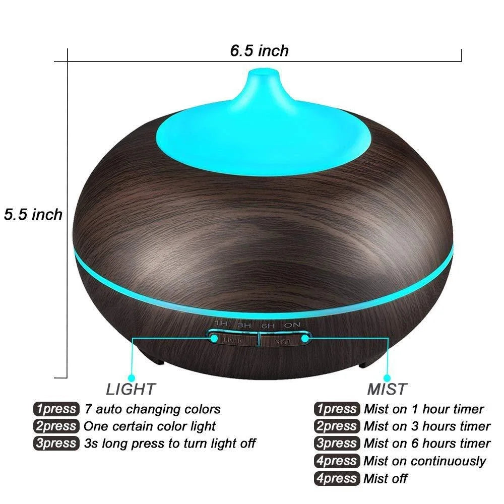 Ultrasonic Aromatherapy Essential Oil Diffuser & Humidifier