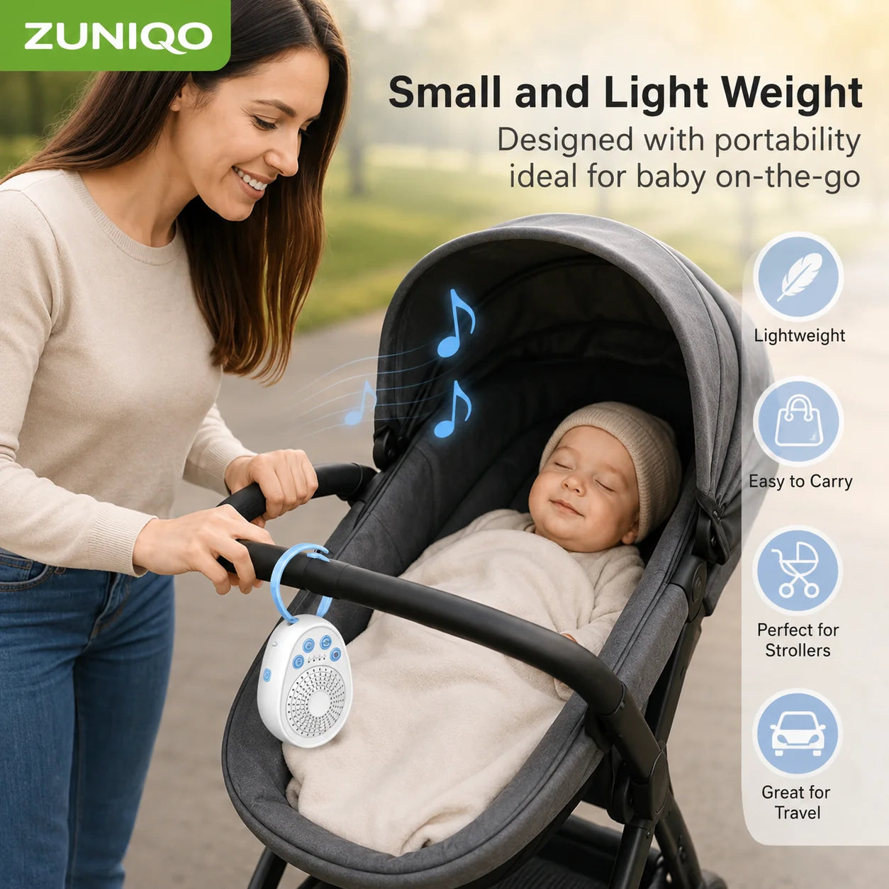 Baby White Noise Machine, Sleep in 3 Minutes, 20 Soothing Sounds