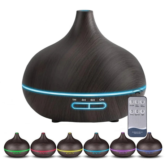550ml Essential Oil Diffuser with 7 Color LED Lights & Remote Control