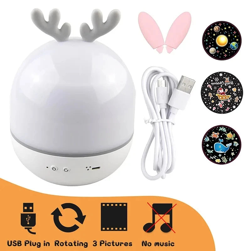 Deer Themed Starry Sky Projector and Bluetooth Speaker