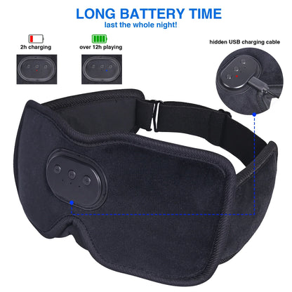 Bluetooth Sleep Eye Mask With Headphones - 3D Sleep Technology