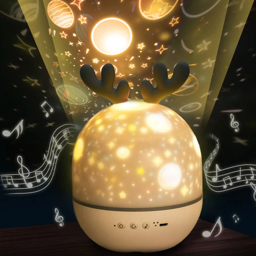 Deer Themed Starry Sky Projector and Bluetooth Speaker