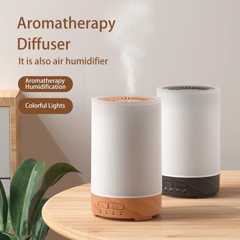 150ML Ultrasonic Wood Grain 7 Color LED Light Aromatherapy Diffuser