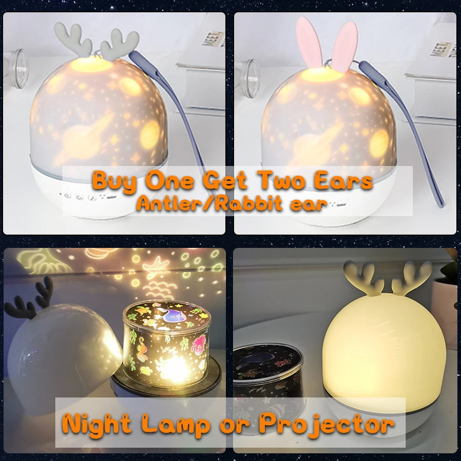 Deer Themed Starry Sky Projector and Bluetooth Speaker