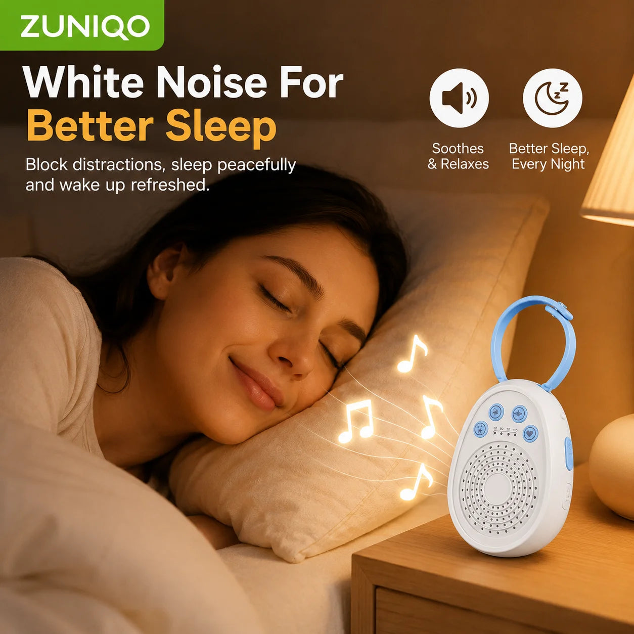 Baby White Noise Machine, Sleep in 3 Minutes, 20 Soothing Sounds
