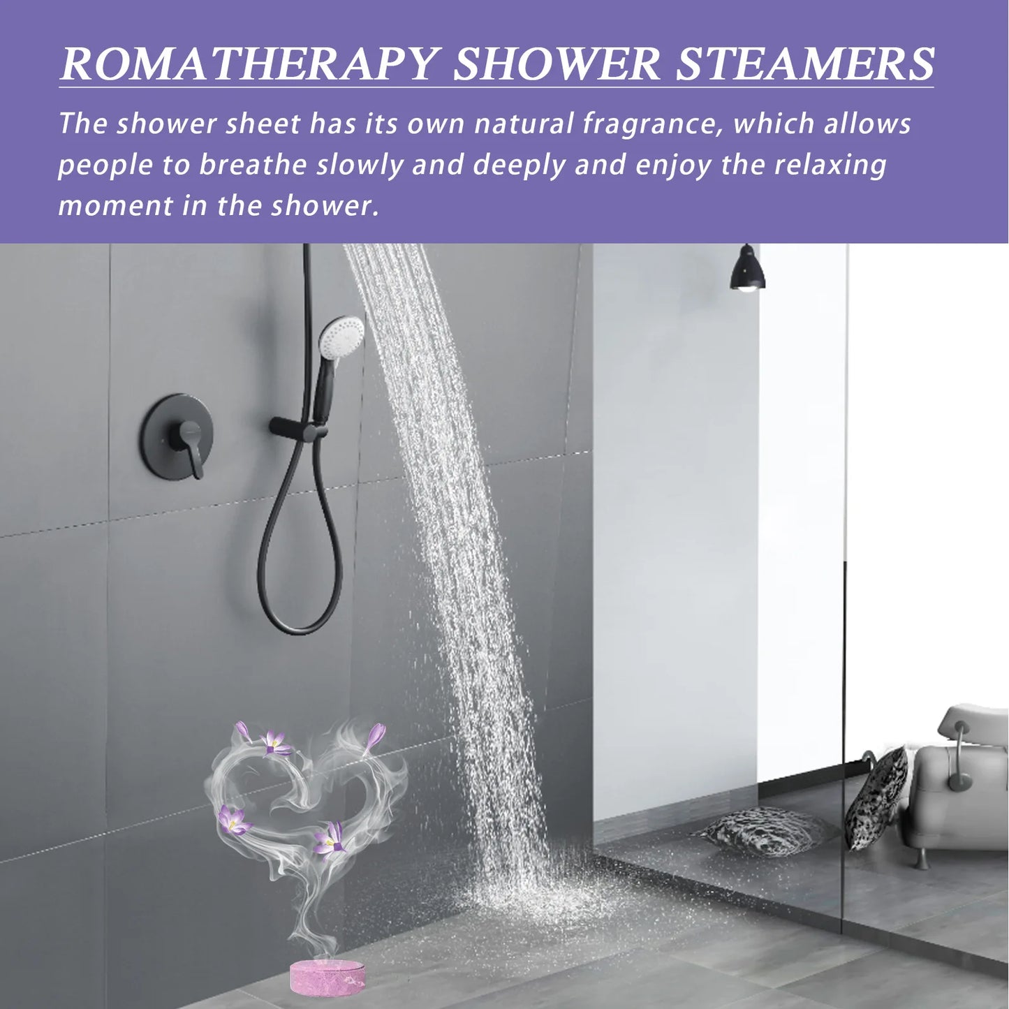 Lavender Shower Steamers, Long-Lasting Fragrance for Stress Relief before bed