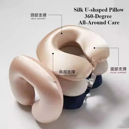100% Mulberry Silk Sleep Mask & U-Shaped Neck Pillow Set