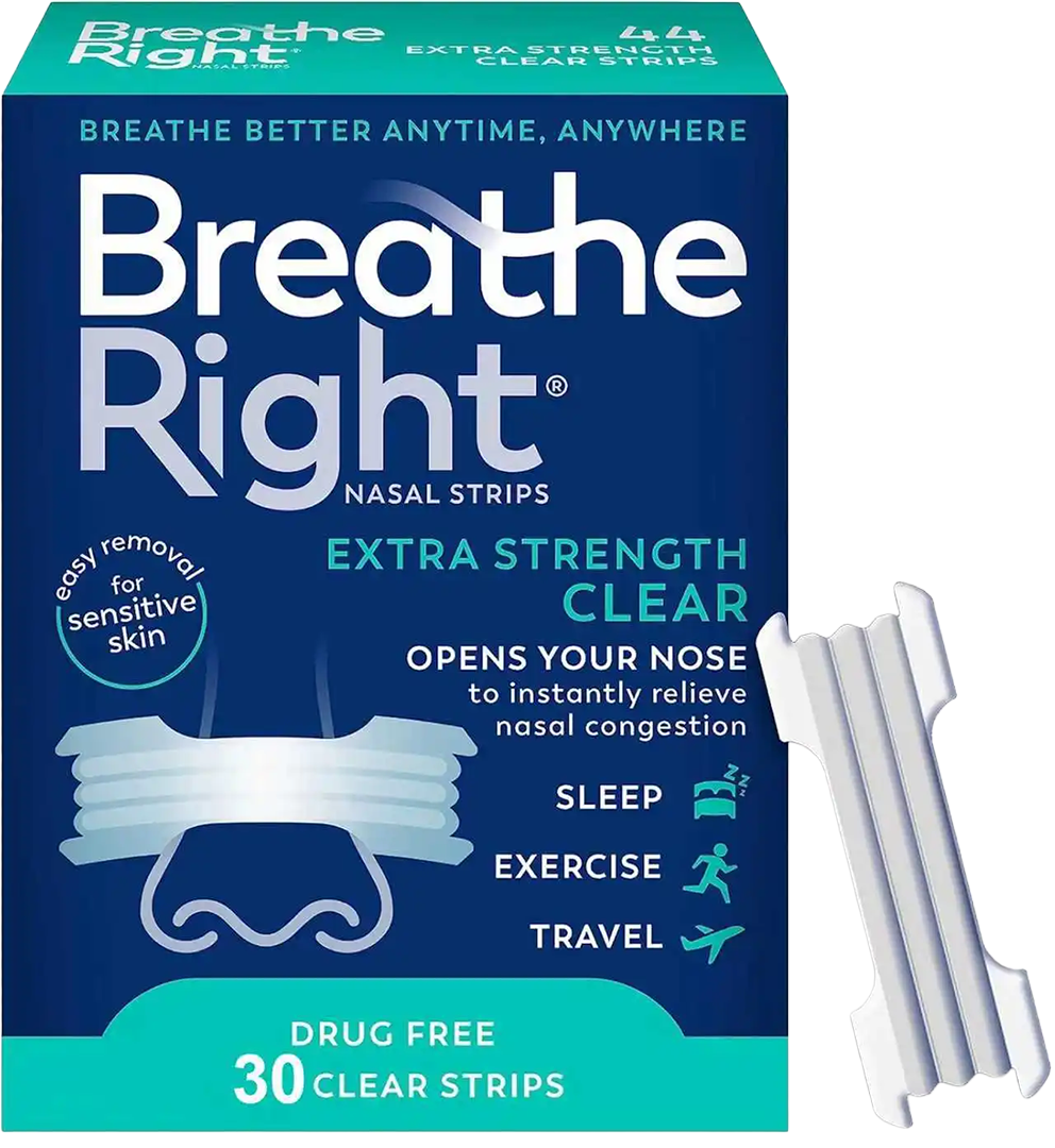 Nasal breathing strips on clean white background