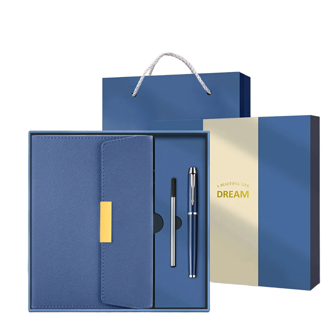 High End Leather Sleep Journal with pen set on clean white background